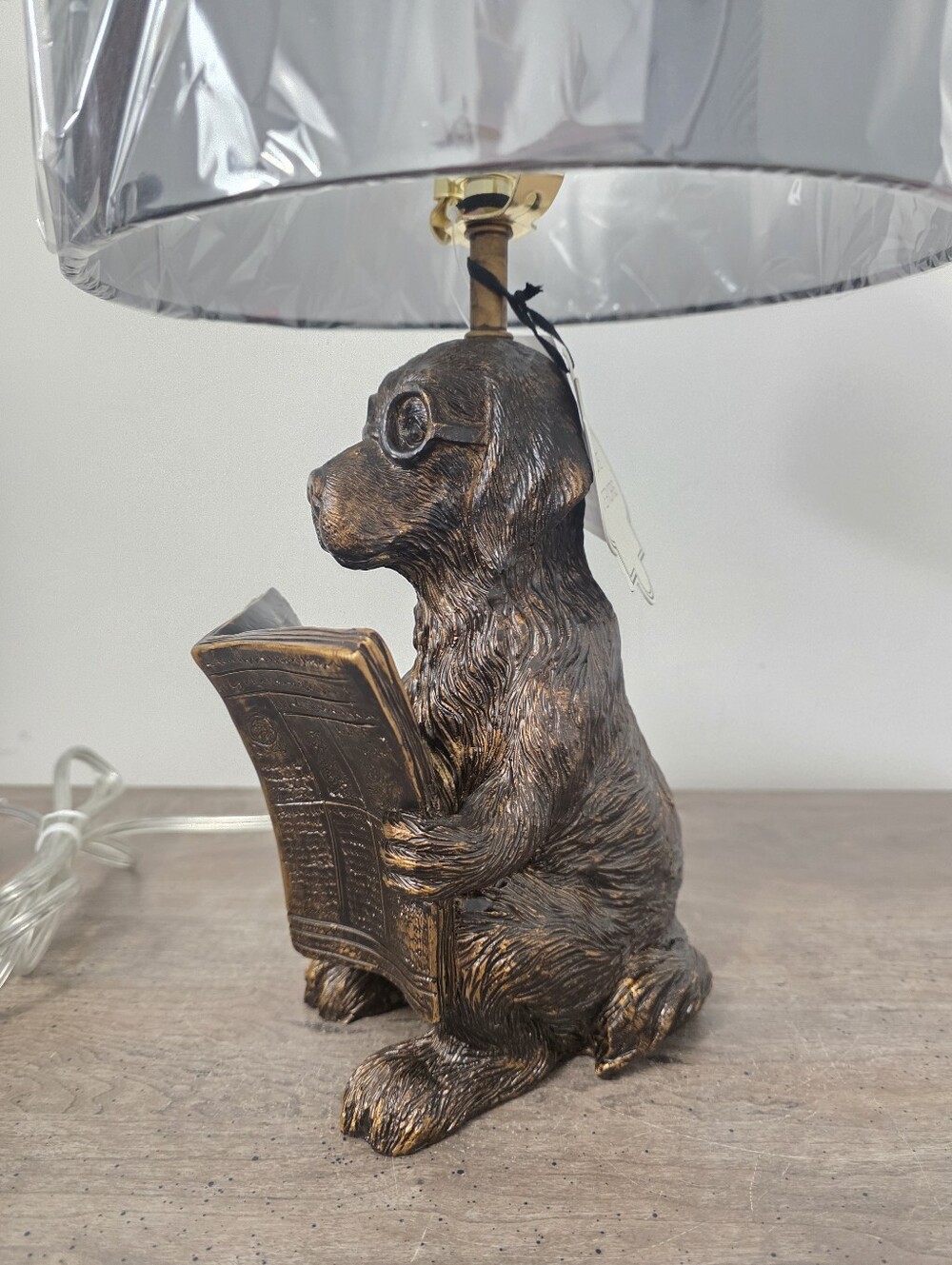 Dog Reading a Book Decorative Table Lamp New